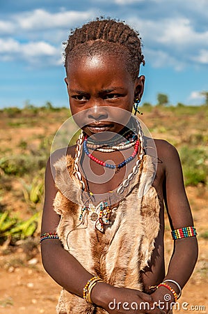 Small girl from Hamar tribe .