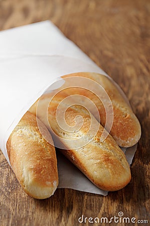 Small homemade french baguettes