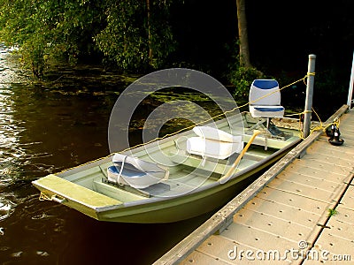 Small Sport Fishing Boat in Lake