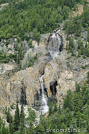 Small waterfalls and curious formations from Bow glacier falls