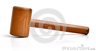 small toy mallet made out of wood.