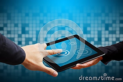 Smart hand touch on digital tablet