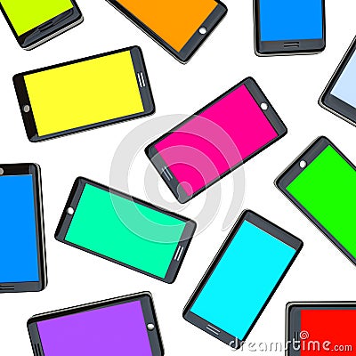 Smart Phones - Array of Colored Screens