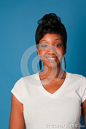 Smiling beautiful black woman