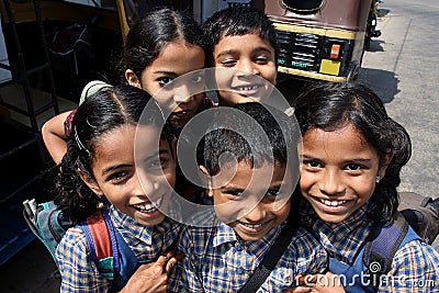 The smiling children went from indian school