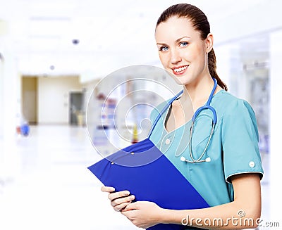 Smiling female medical doctor