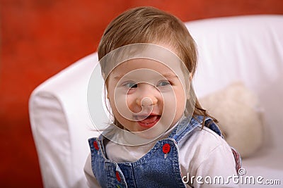Smiling Little Handicapped Girl