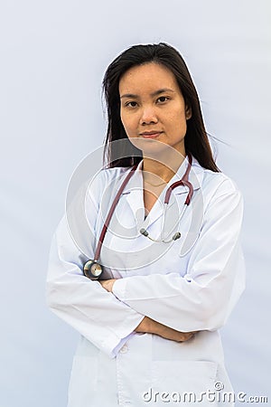 Smiling medical doctor woman with stethoscope