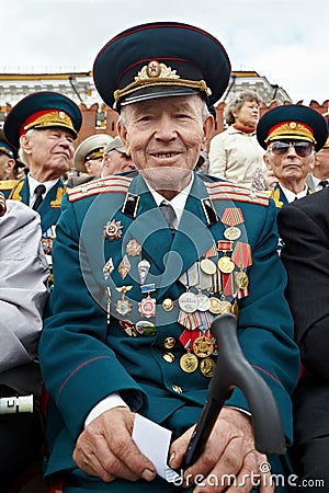 Smiling World War II veteran Shishkin V.I.