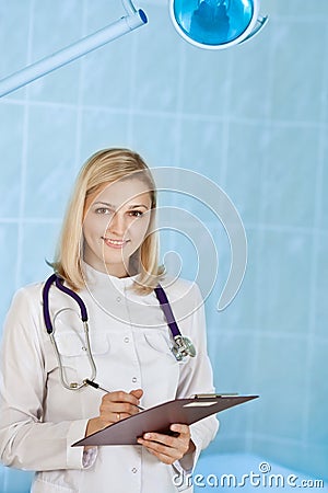 Smiling young female medical doctor