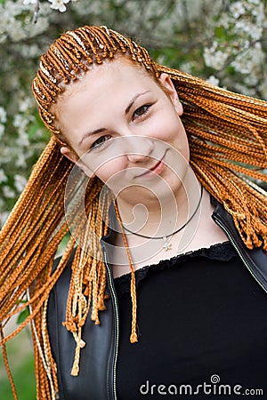 braids african pretty young smiling