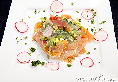 Smoked salmon salad appetizer