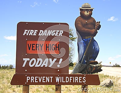 Smokey bear fire sign