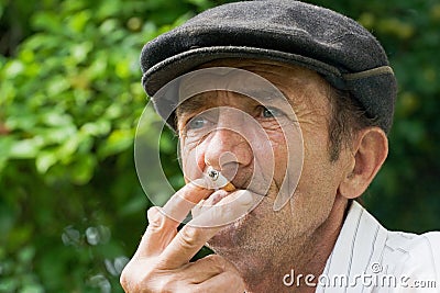 Smoking old man