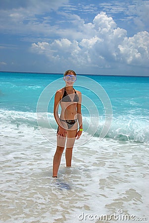 Snorkel girl in ocean