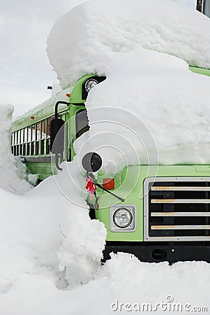 Snow Covered Bus, Buried in Snow