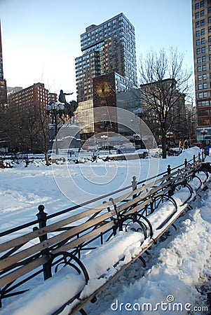 Snow on New York city streets