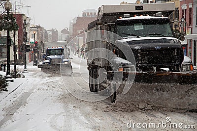 Snow plow trucks