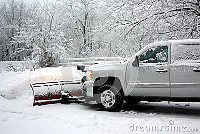 Snow Plowing After a Blizzard