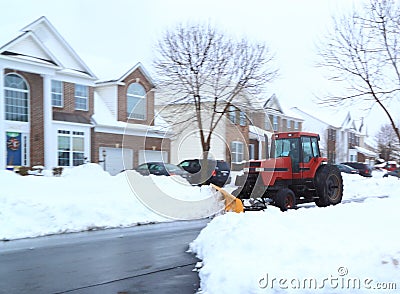 Snow Plowing on Street