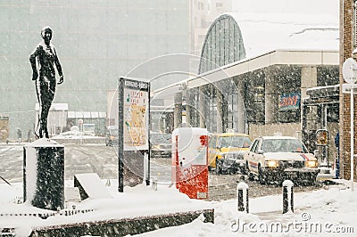 Snow storm in Yokohama, Japan