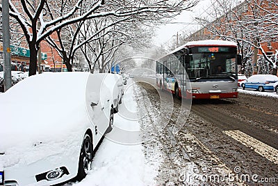 The snow of street beijing