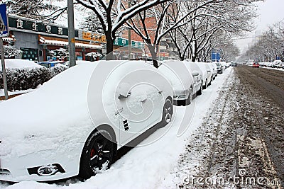 The snow of street beijing