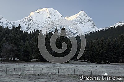 Snowcapped Summits of Mount Giona, Greece