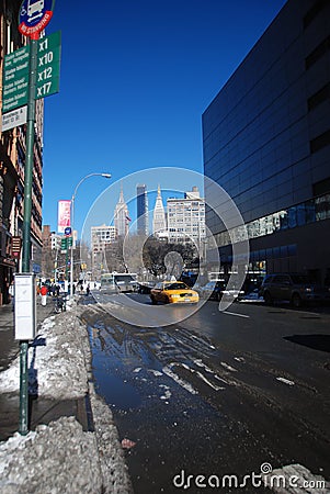 Snowy New York City streets