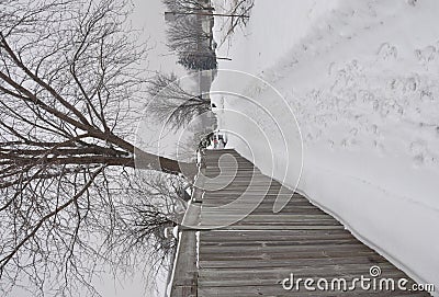 Snowy sidewalk