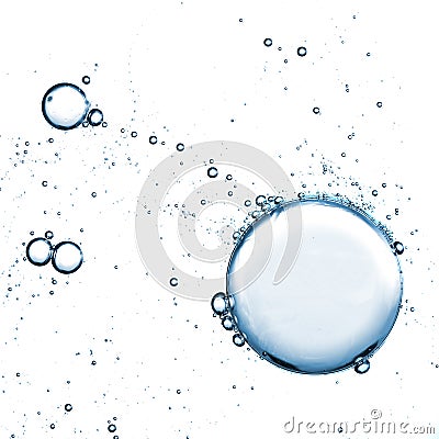 Soap foam bubbles on white