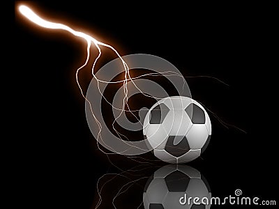 Soccer ball and lightning