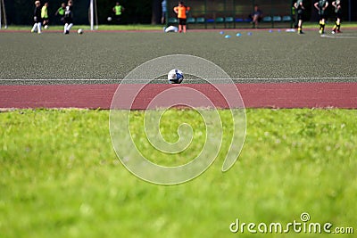 Soccer ball on playing field