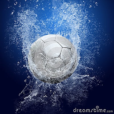 Soccer ball under water