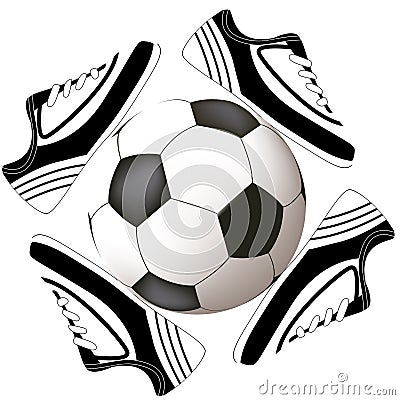 Soccer design with ball and shoe