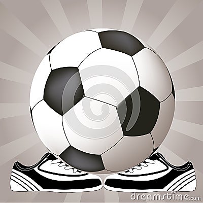 Soccer design with ball and shoes