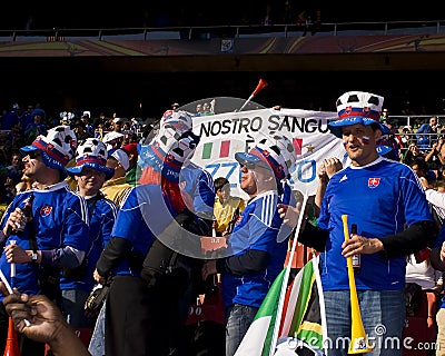 Soccer Fan holding Vuvuzela Horn