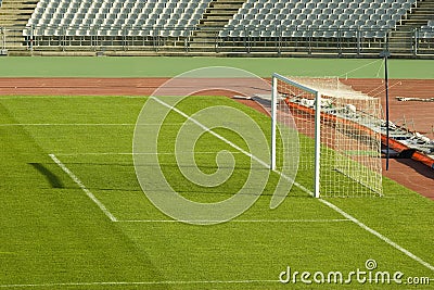 Soccer field and the goal