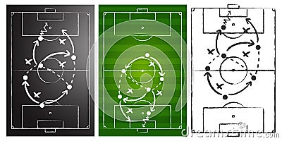 Soccer game strategy boards set