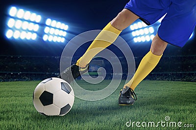 Soccer player kicking the ball 1