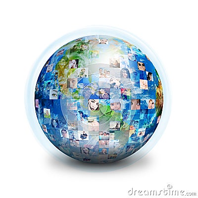 Social Friends Network Globe Stock Image - Image: 18832971