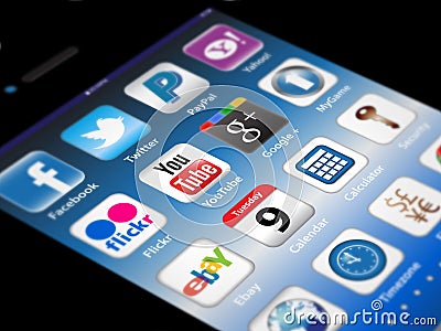 Social Madia apps on a Apple iPhone 4S