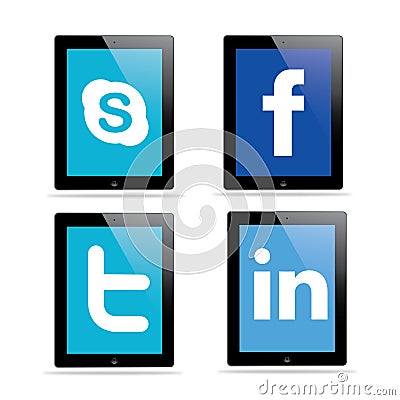 Social media icons in ipad