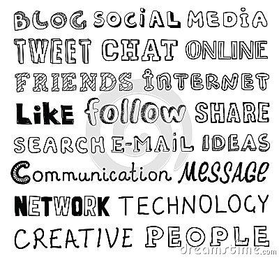 Social Media Vector Sketch Text Royalty Free Stock Photography - Image: 31471877