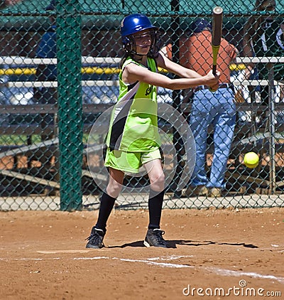 Softball Girl at Bat