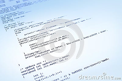 Software program on blue background