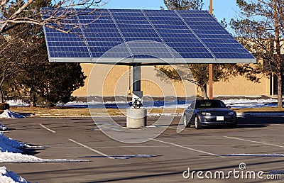Solar electric parking space