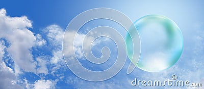 Solar Green Bubble on blue sky banner