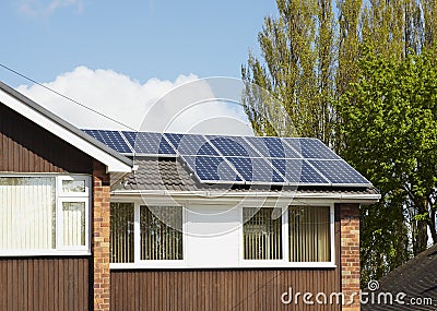 Solar panel on house roof