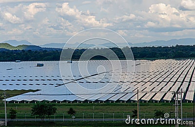 Solar panels plant